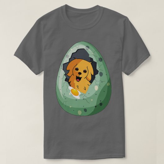 Hond in het ei: grappige stickers ontwerpen trendy t-shirt (Design voorkant)