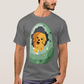 Hond in het ei: grappige stickers ontwerpen trendy t-shirt