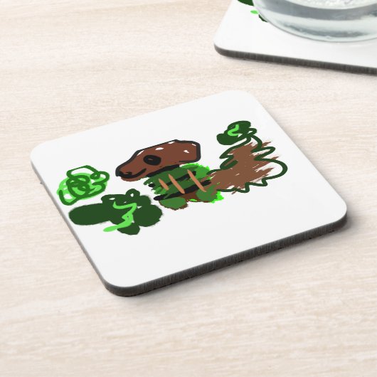 Hond in het groen bier onderzetter (Linkerzijde)