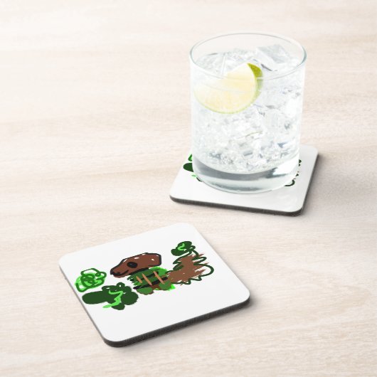 Hond in het groen bier onderzetter (Rechterzijde)