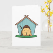 Hond in het hondenhok kaart (Gele Bloem)