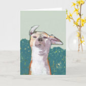 Hond in het Wenskaart van de Wind Kaart (Gele Bloem)