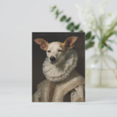 Hond in historische kleding briefkaart (Staand voorkant)