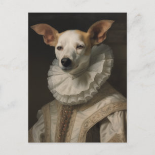 Hond in historische kleding briefkaart