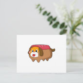 Hond in Hotdog Briefkaart (Staand voorkant)