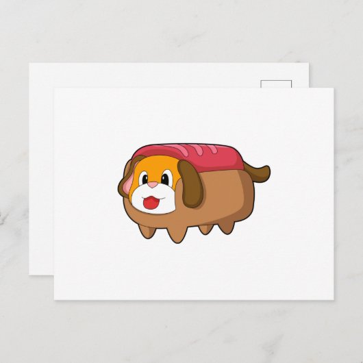 Hond in Hotdog Briefkaart (Voorkant / Achterkant)