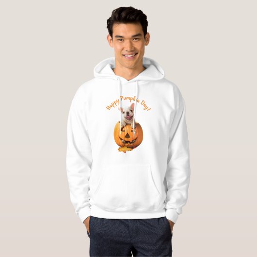 Hond in Jack-o-Lantern Hoodie (Voorkant volledig)