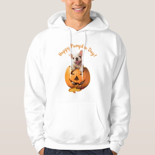 Hond in Jack-o-Lantern Hoodie (Voorkant)