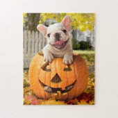 Hond in Jack-o-Lantern Legpuzzel (Verticaal)