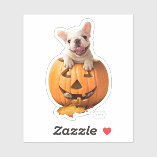 Hond in Jack-o-Lantern Sticker (Vel)