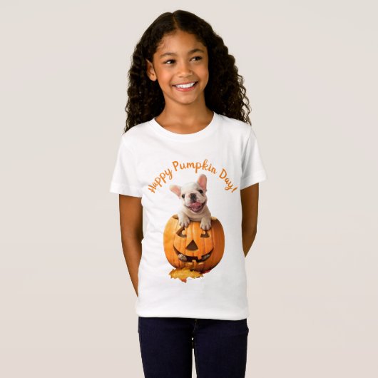 Hond in Jack-o-Lantern T-shirt (Voorkant volledig)