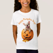 Hond in Jack-o-Lantern T-shirt (Voorkant)