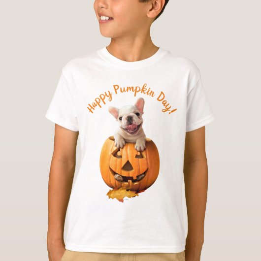 Hond in Jack-o-Lantern T-shirt (Voorkant)