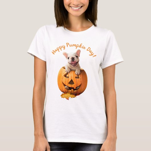 Hond in Jack-o-Lantern T-shirt (Voorkant)