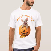 Hond in Jack-o-Lantern T-shirt (Voorkant)