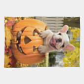 Hond in Jack-o-Lantern Theedoek (Horizontaal)