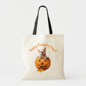 Hond in Jack-o-Lantern Tote Bag (Voorkant)
