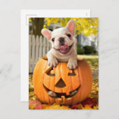 Hond in Jack-o-Lantern Uitnodiging Briefkaart (Voorkant / Achterkant)