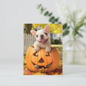 Hond in Jack-o-Lantern Uitnodiging Briefkaart (Staand voorkant)
