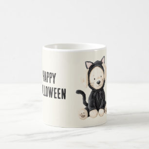 Hond in kattenkostuum Halloween Koffiemok