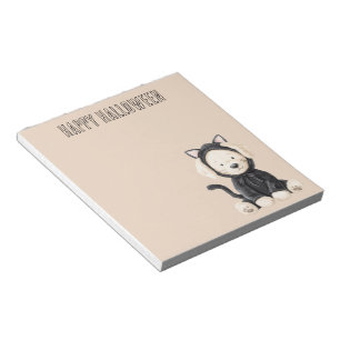 Hond in kattenkostuum Halloween Notitieblok