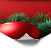 Hond in kerstmuts omringd door festieve Kerstmis Poster (Hoek)