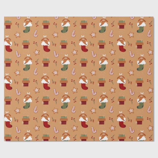 Hond in Kousenbrood Patroon Cadeaupapier (Vlak)
