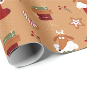 Hond in Kousenbrood Patroon Cadeaupapier (Rol Hoek)