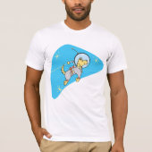Hond in Mannen T-shirt voor de ruimte (Voorkant)