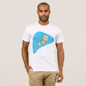 Hond in Mannen T-shirt voor de ruimte (Voorkant volledig)