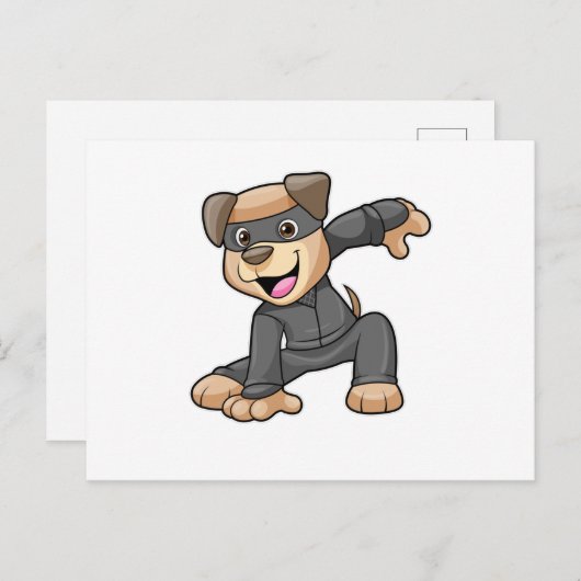 Hond in Ninjakostuum Briefkaart (Voorkant / Achterkant)