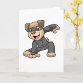 Hond in Ninjakostuum Kaart (Gele Bloem)