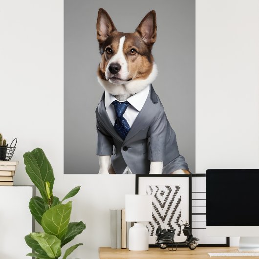Hond in pak poster (Thuiskantoor)