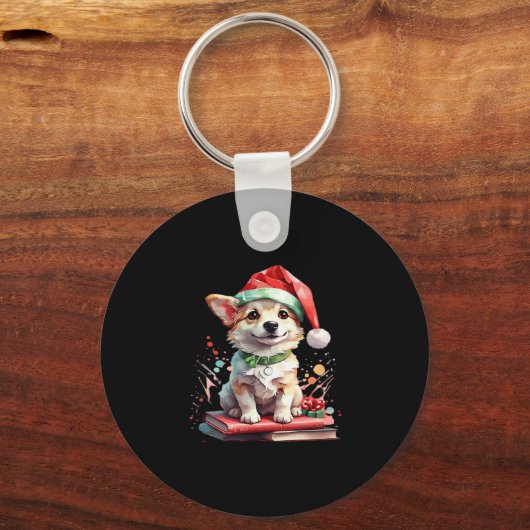 Hond in Pet met boeken - Een volmaakte Christus Sleutelhanger (Voorkant)