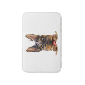 Hond in Pocket Funny Puppy voor Hondenliefhebbers  Badmat (Voorkant Verticaal)