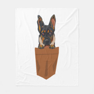 Hond in Pocket Funny Puppy voor Hondenliefhebbers Fleece Deken