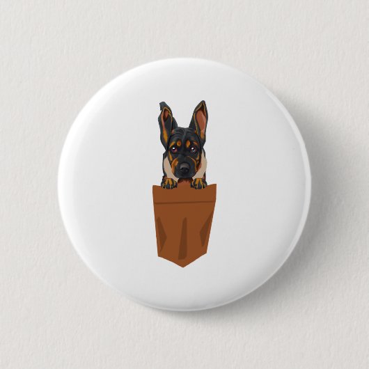 Hond in Pocket Funny Puppy voor Hondenliefhebbers  Ronde Button 5,7 Cm (Voorkant)