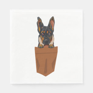 Hond in Pocket Funny Puppy voor Hondenliefhebbers Servet