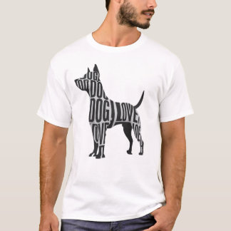Hond in print t-shirt