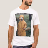 Hond in regen t-shirt (Voorkant)