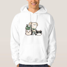 Hond in rolstoel met vrolijke katvrienden hoodie