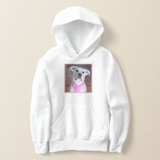 hond in roze hoodie (Laagn)