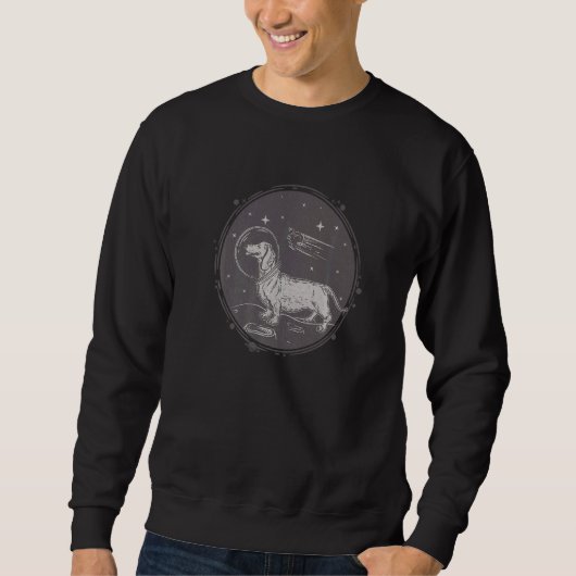 Hond in ruimte retro tachshund trui (Voorkant)