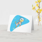 Hond in RuimteWenskaarten Kaart (Gele Bloem)