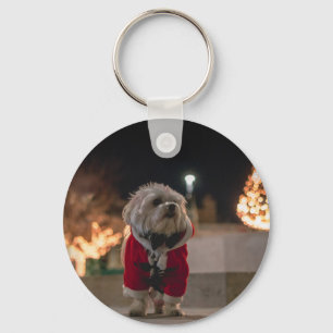 Hond in Santa Costume Sleutelhanger