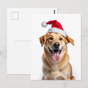 Hond in Santa Hat Briefkaart