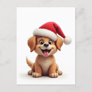 Hond in Santa Hat Briefkaart