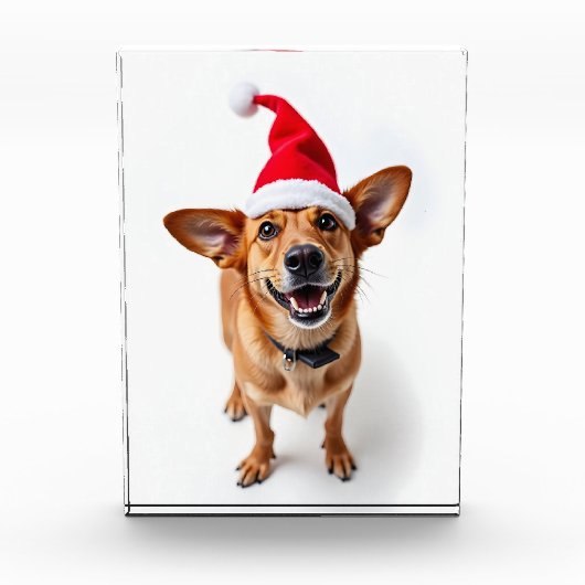 Hond in Santa Hat Fotoblokken (Voorkant)