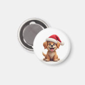 Hond in Santa Hat Magneet (Voorkant / Achterkant)