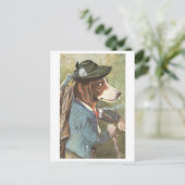 hond in wandelkleding Briefkaart (Staand voorkant)